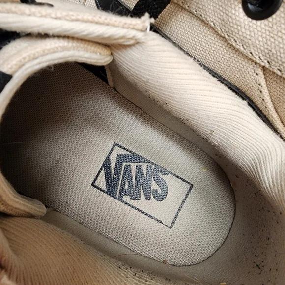 Mens Vans Filmore Beige Taupe Canvas Low-Top Sneakers with Black Accents Size 9 - Picture 5 of 8